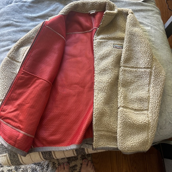 Ll Bean zip up Sherpa fleece jacket - Picture 3 of 8